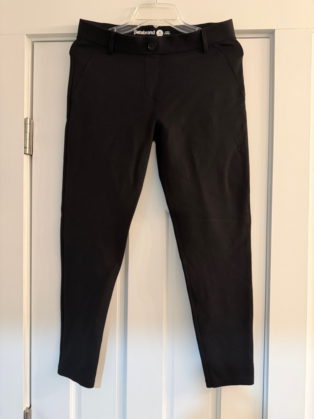 Betabrand Black Ponte Slim Trousers